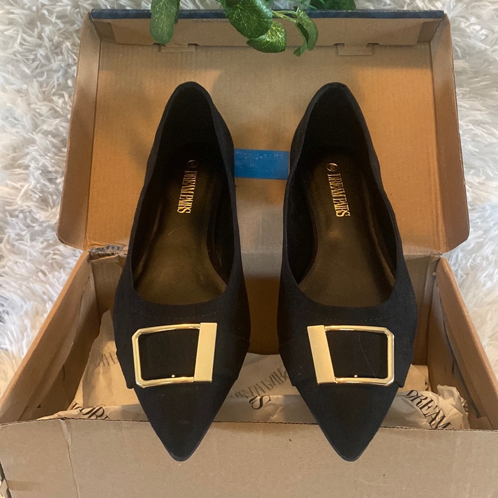 Dream Pairs NWB Black Flats Size 8 - Picture 2 of 3